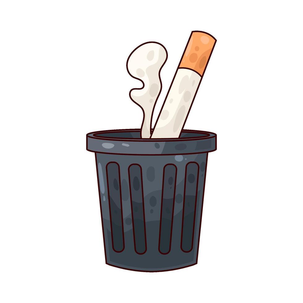 throw cigarettes in the trash vector