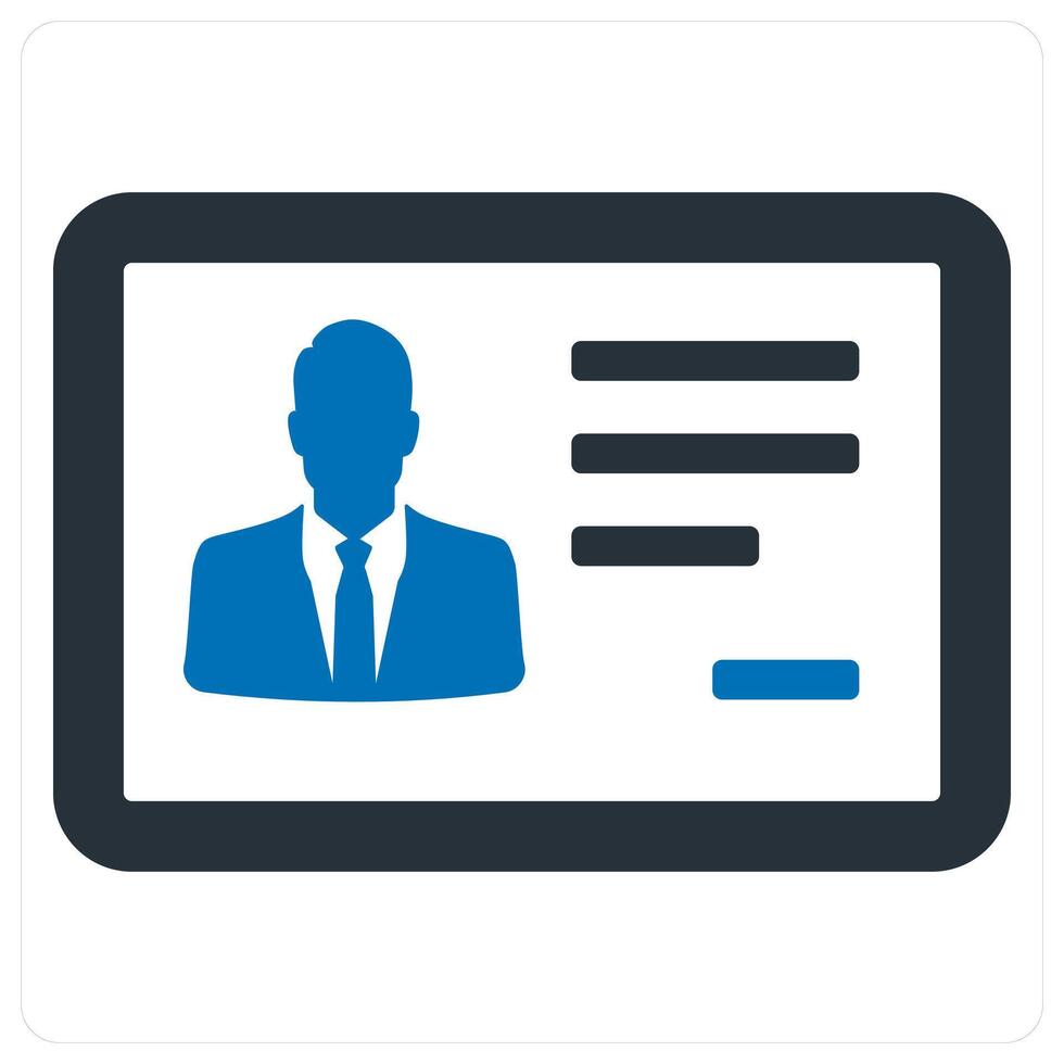 Identification Card icon concept in blue color vector