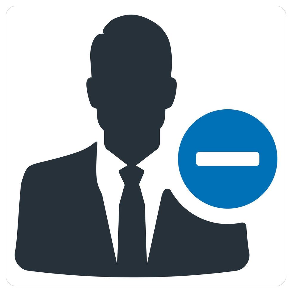 Remove user icon concept in blue color vector