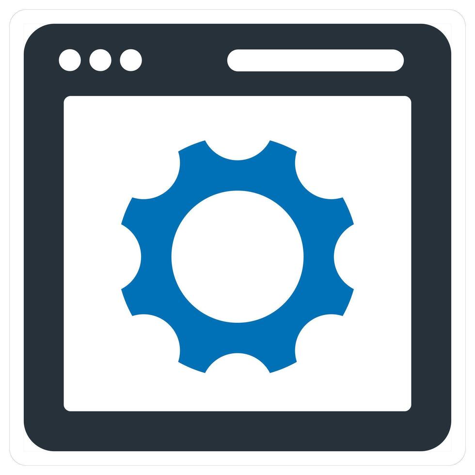 Webpage setting icon concept in blue color vector