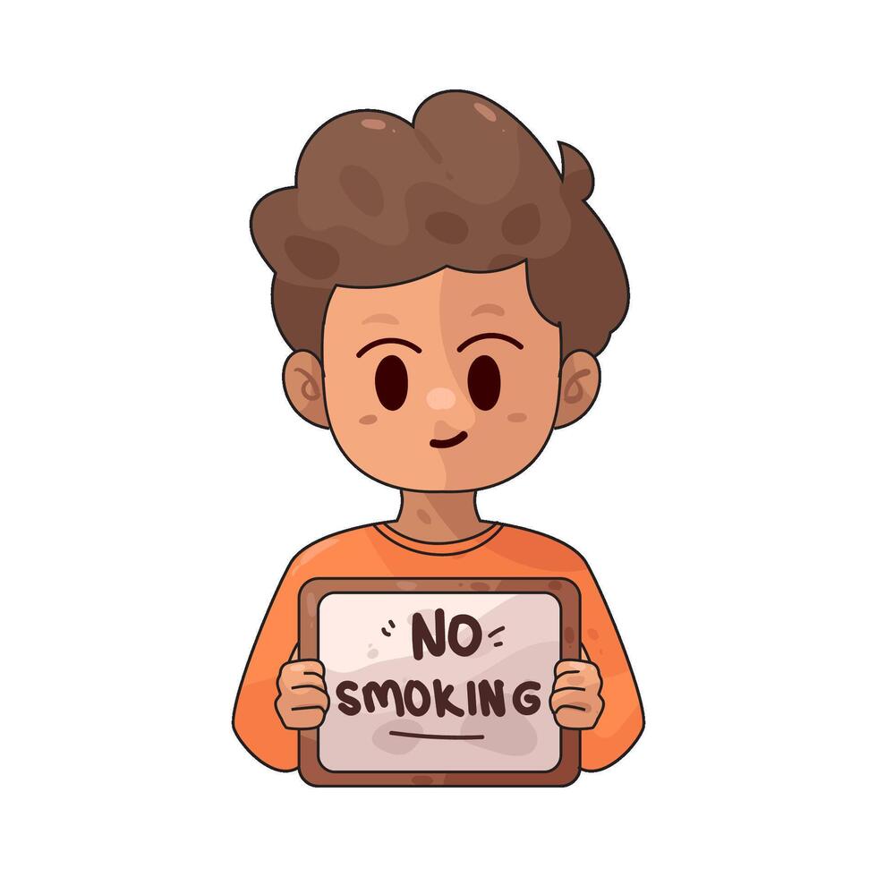 man holding a smoking ban paper vector