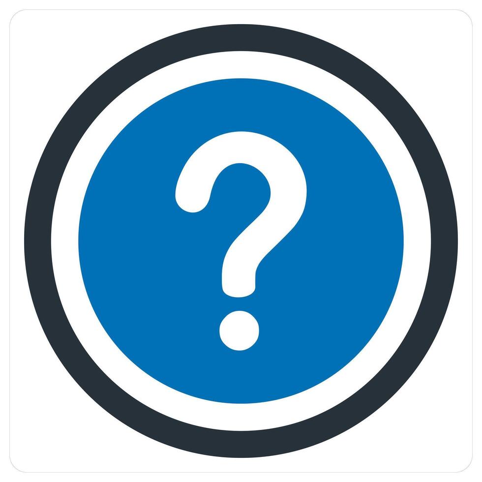 Question and query icon concept in blue color vector