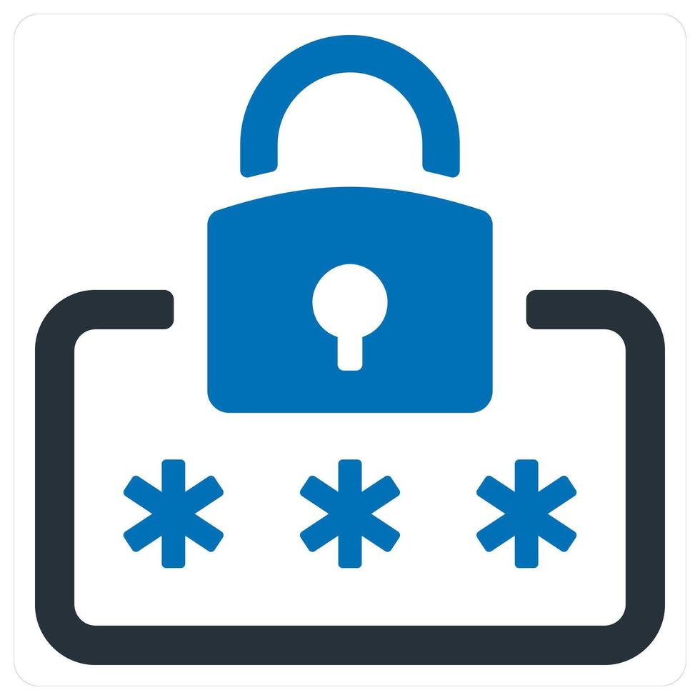 Password icon concept in blue color vector