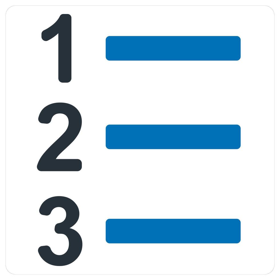 Numbering icon concept in blue color vector