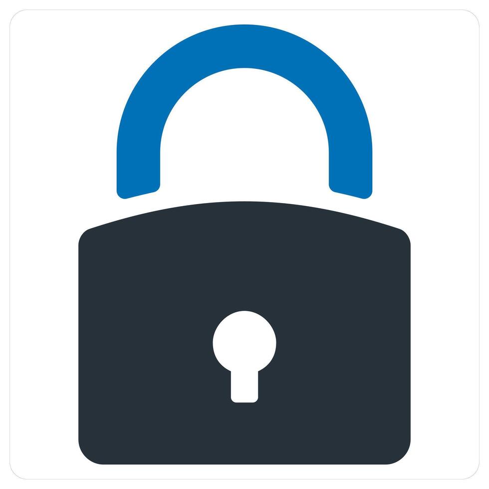 Lock and security icon concept in blue color vector