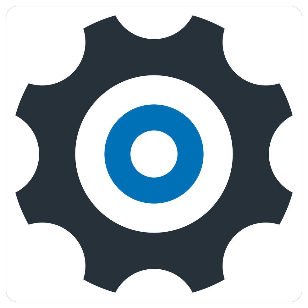 Settings and optimization icon concept in blue color vector