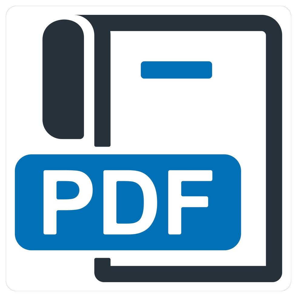 Pdf file icon concept in blue color vector