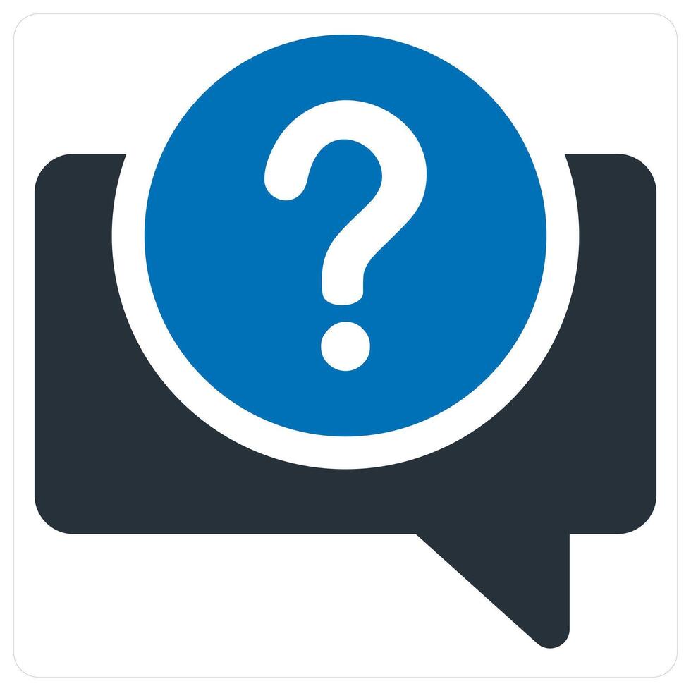 Question and query icon in blue color vector