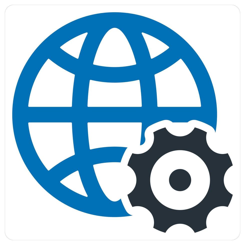 Global Management icon concept in blue color vector