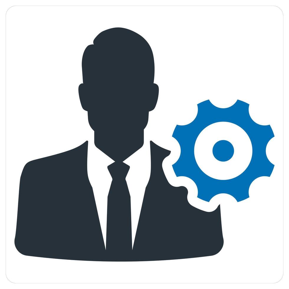 Business Management icon concept in blue color vector