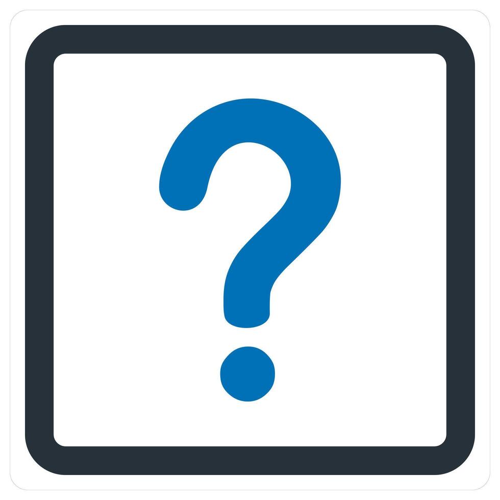 Question Mark icon in blue color vector