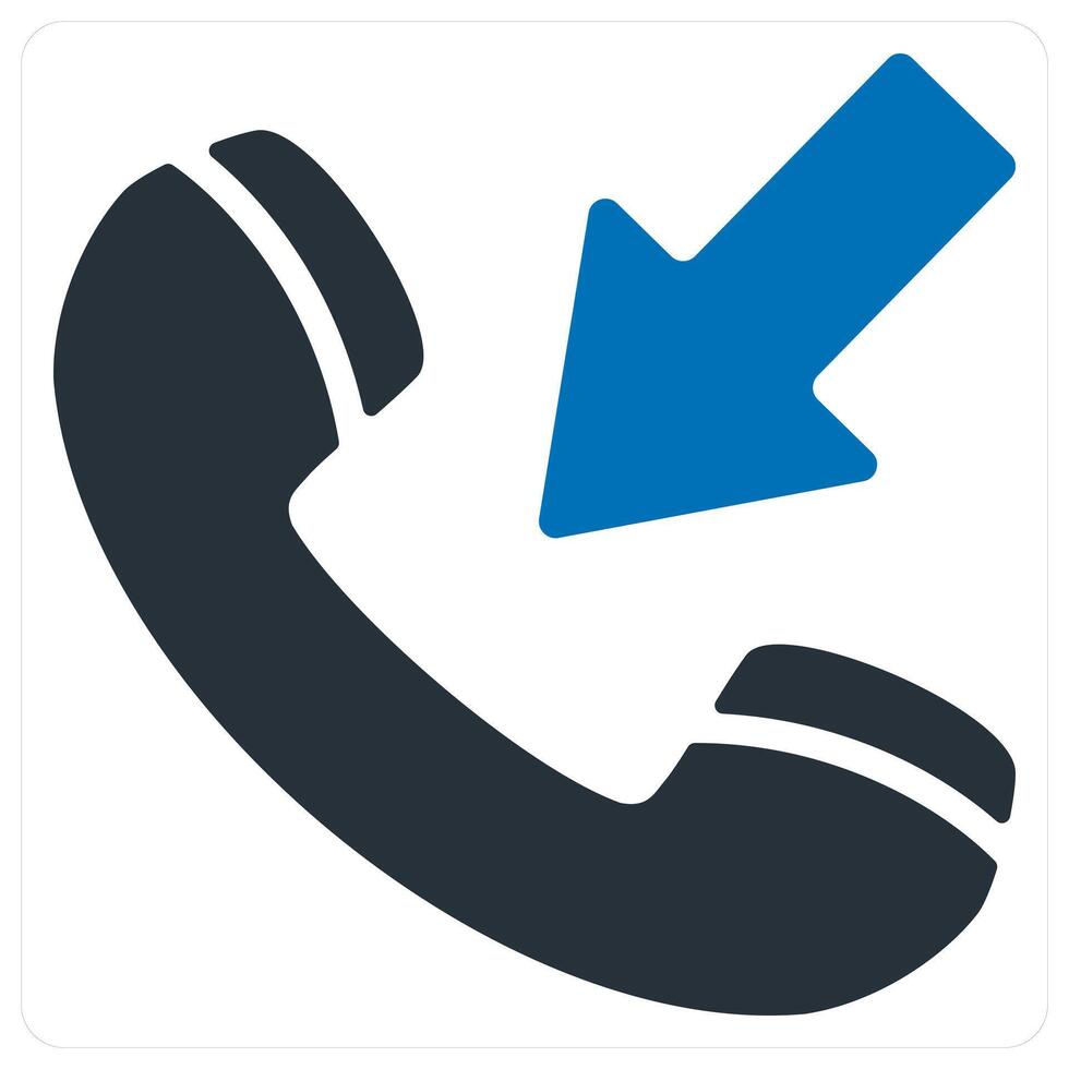 Receive Call icon concept in blue color vector