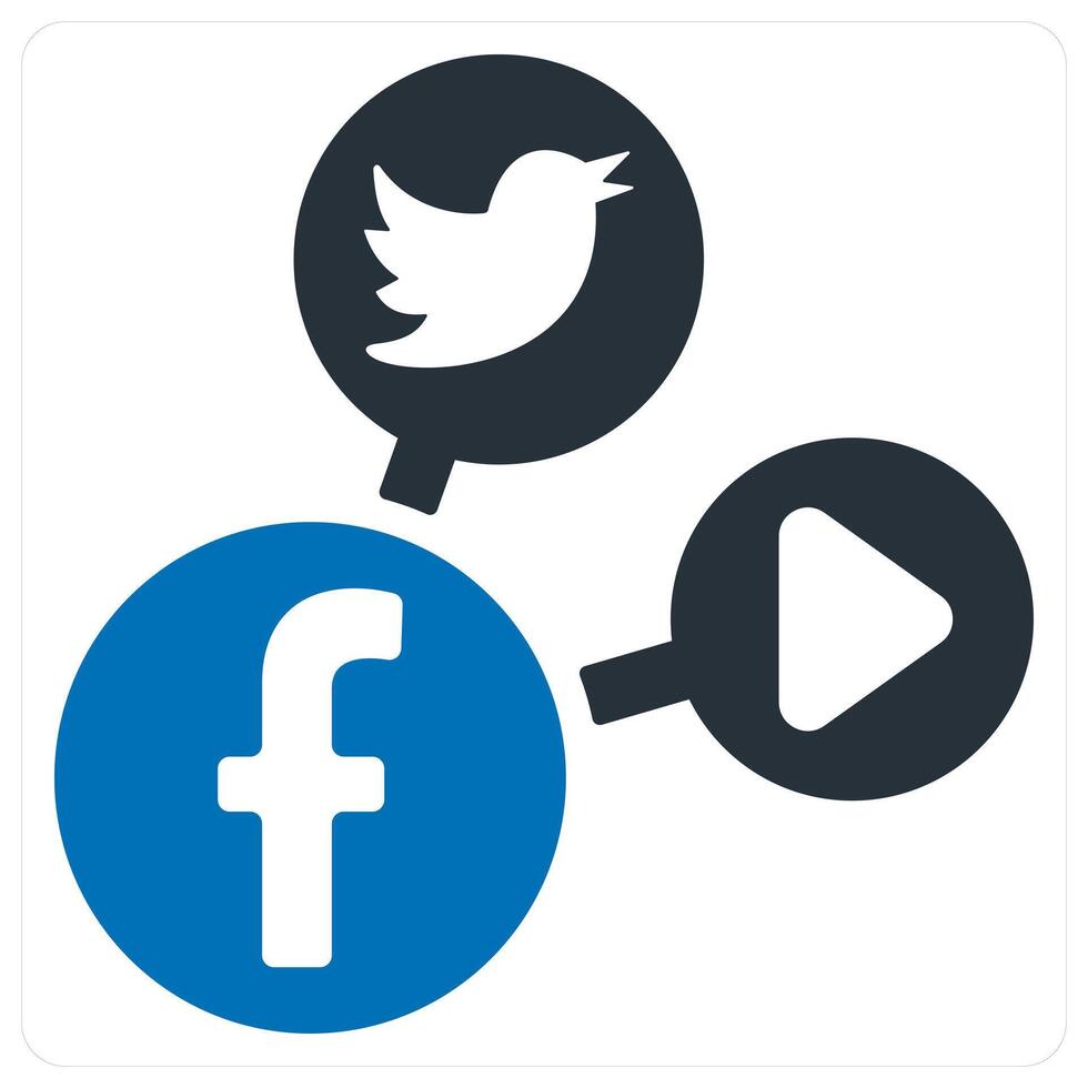 Social Media icon concept in blue color vector