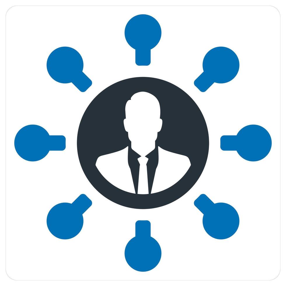 User Network and connection icon concept in blue color vector