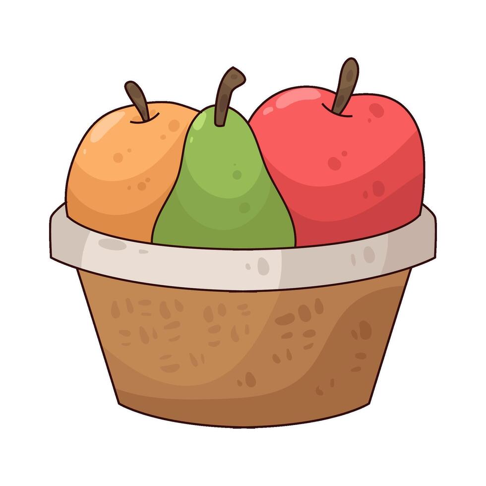 basket with fruit vector