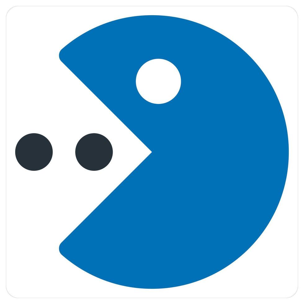 Packman icon concept in blue color vector