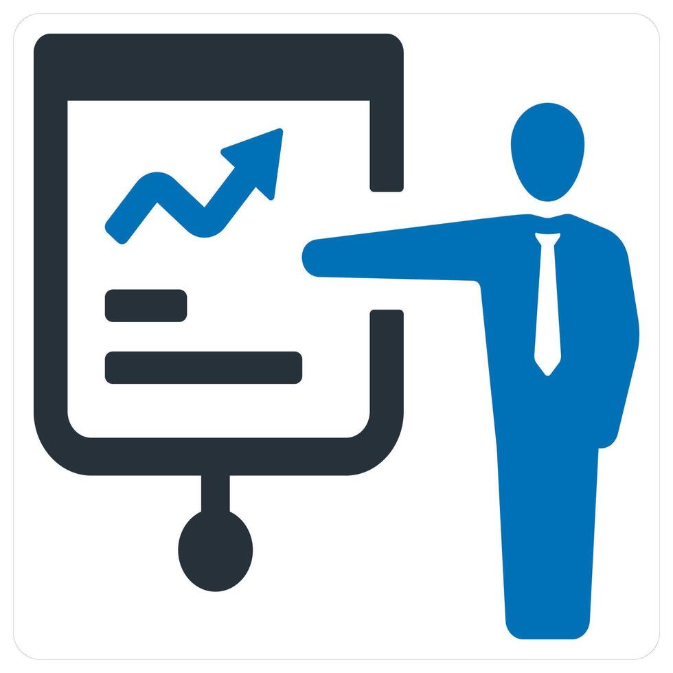 Presentation icon concept in blue color vector