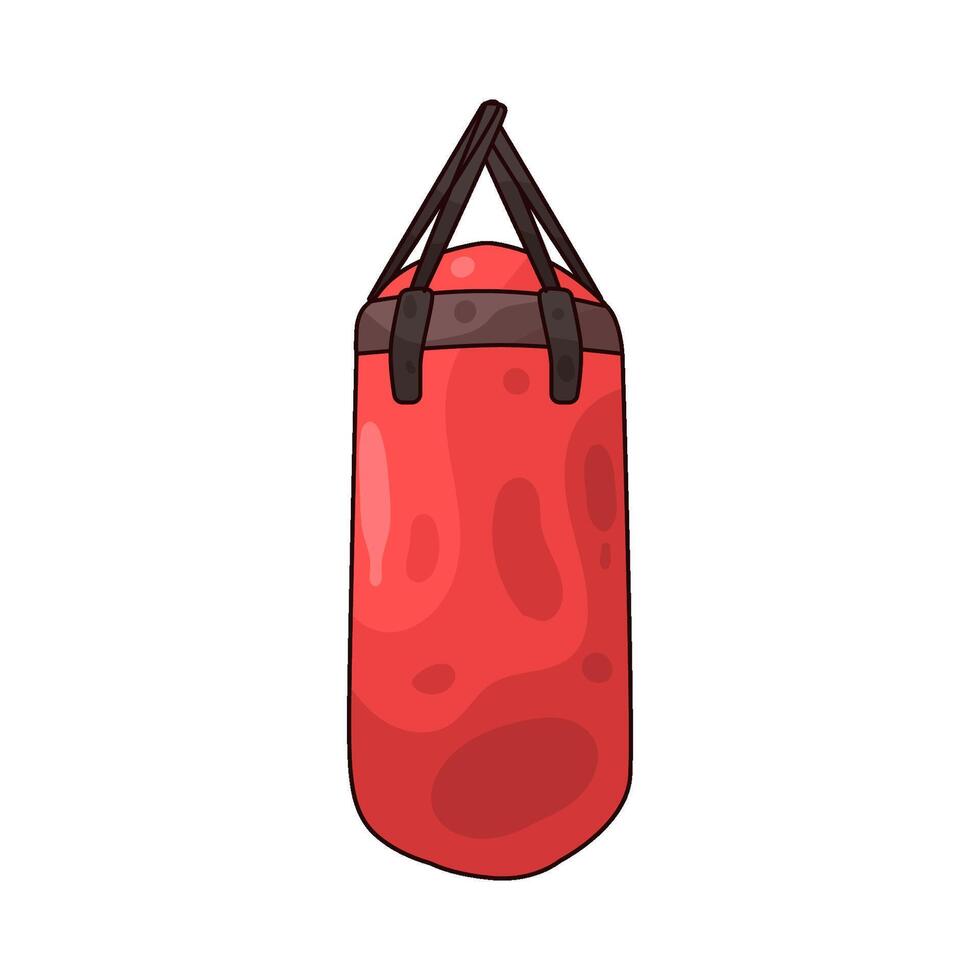 red punching bag vector