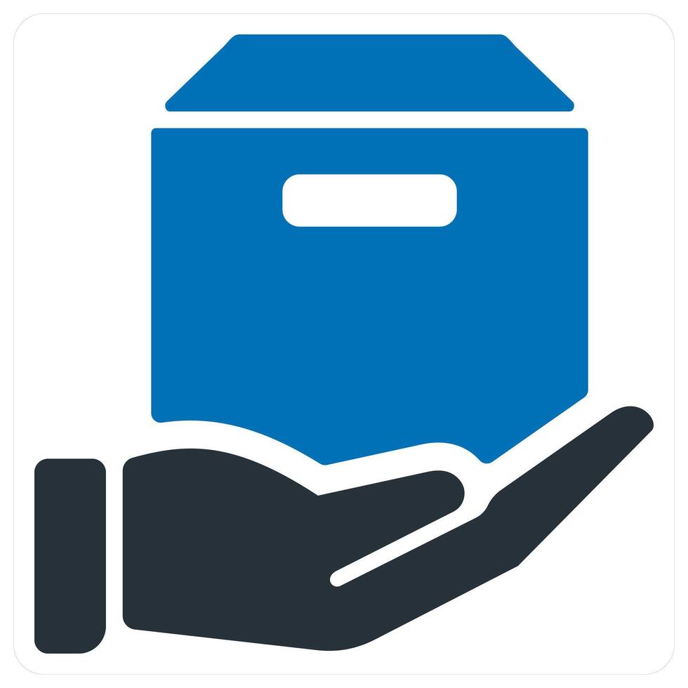 Parcel and delivery icon in blue color vector