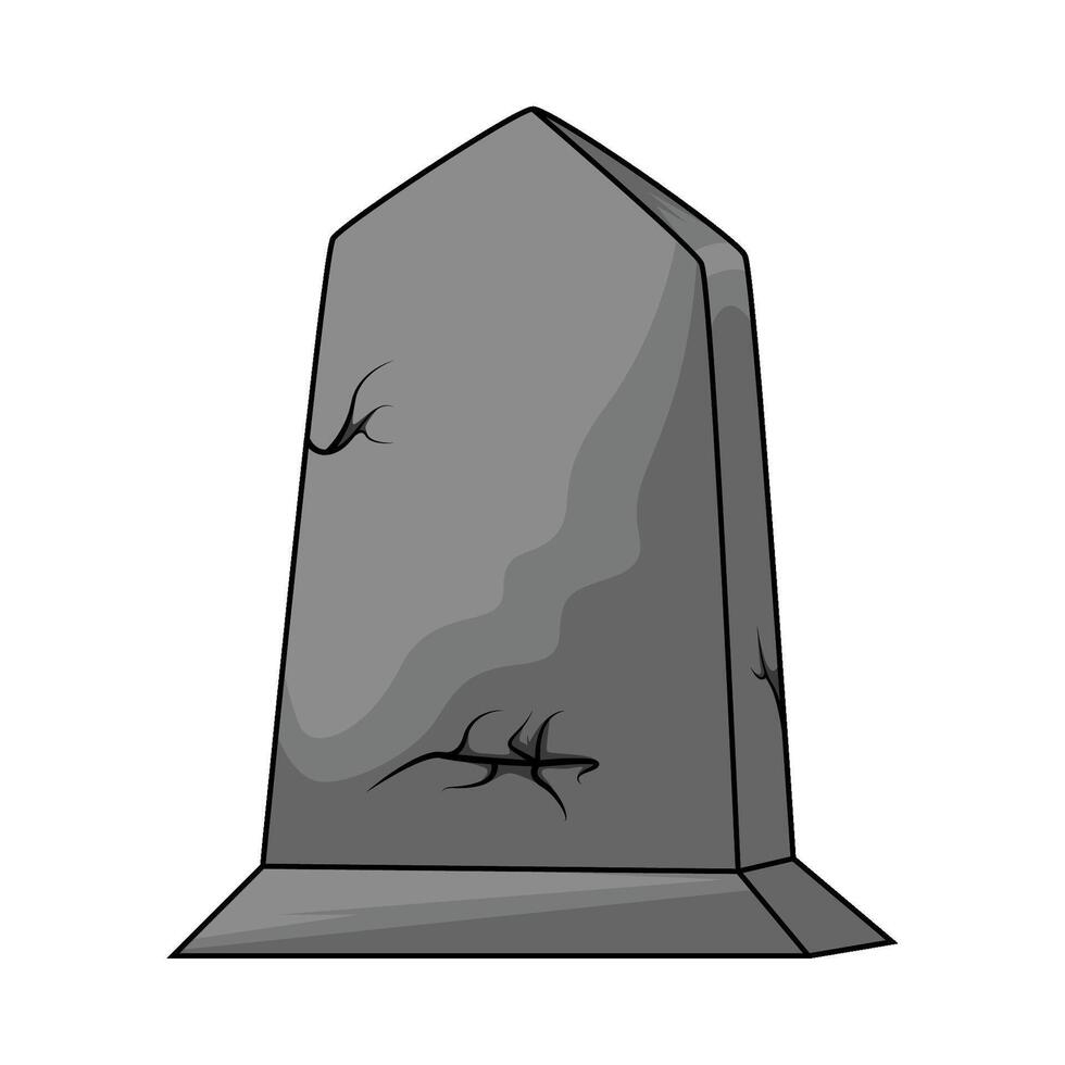 broken tombstone illustration vector