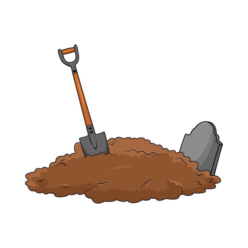 shovel for digging graves vector