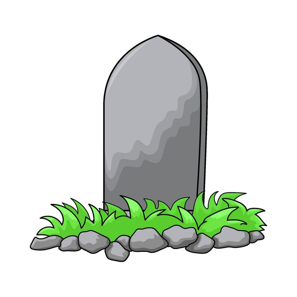 the grave is filled with grass vector