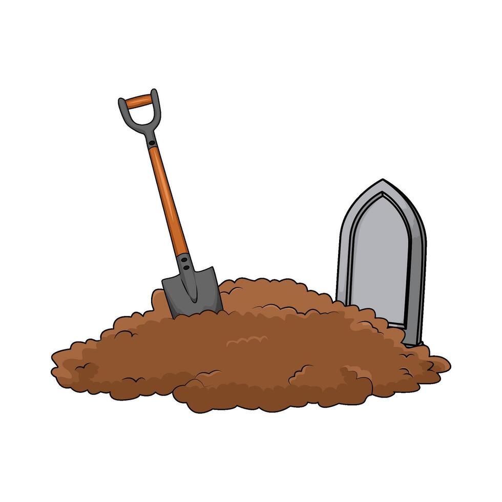 digging graves illustration vector