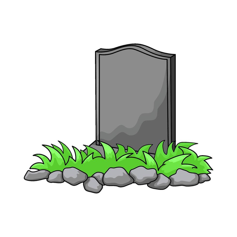 grave with grass vector
