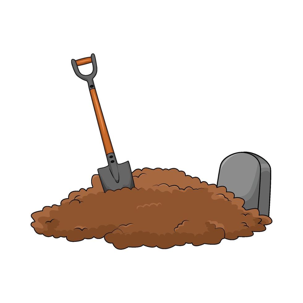illustration of digging graves vector