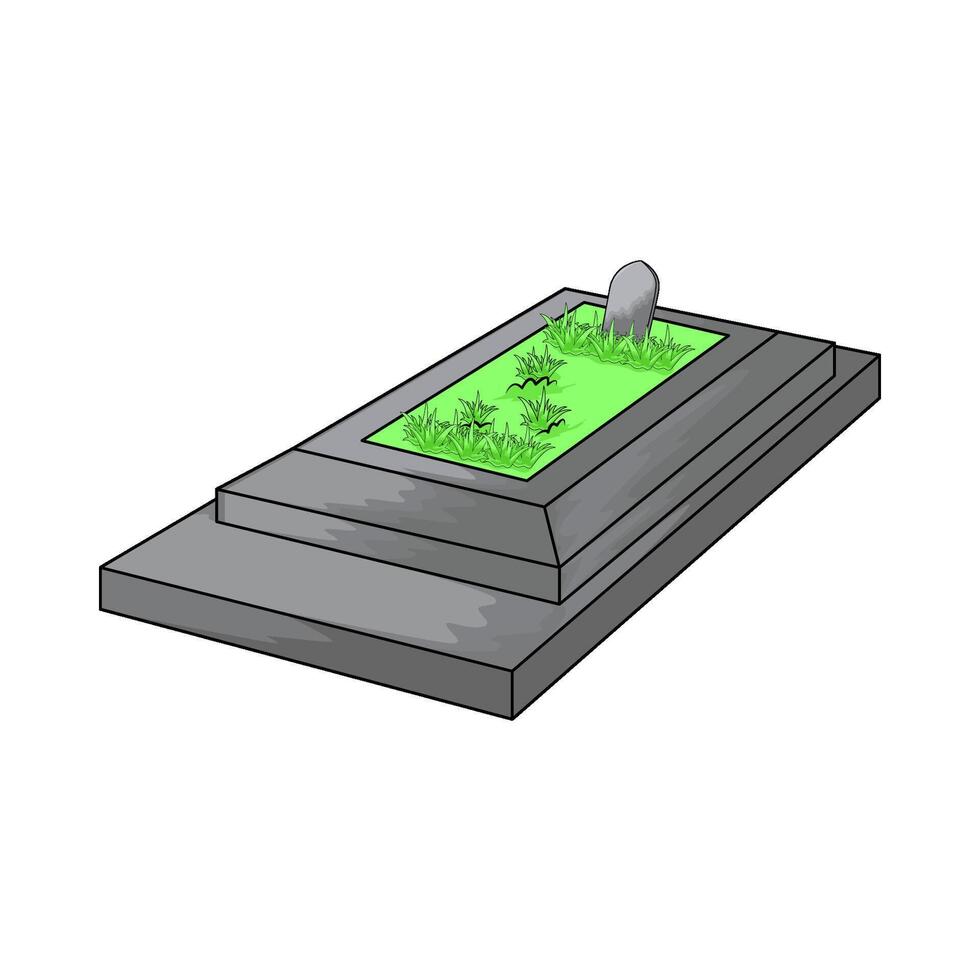 illustration of graves decorated with grass vector