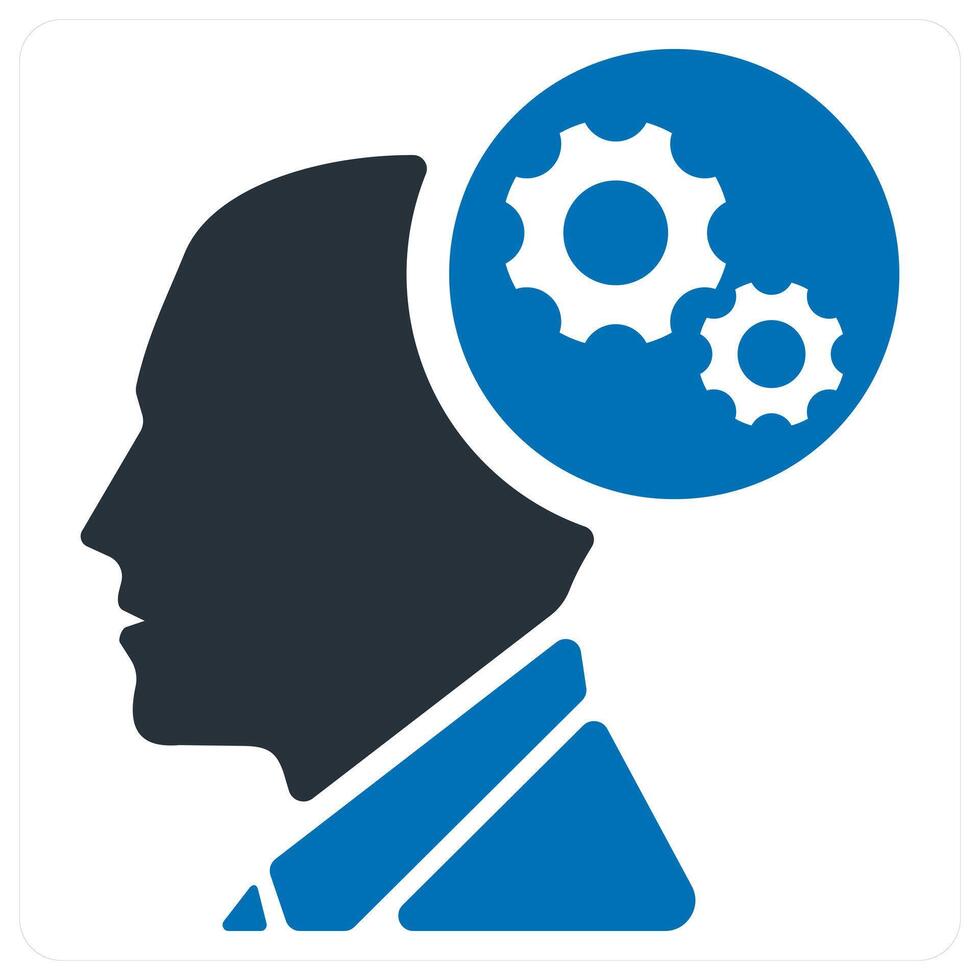 Business Management and manage icon concept in blue color vector