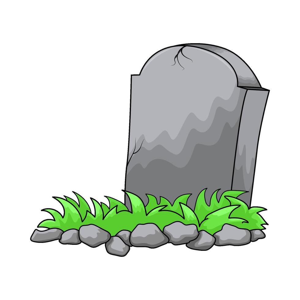 illustration of the grave is overgrown with grass vector