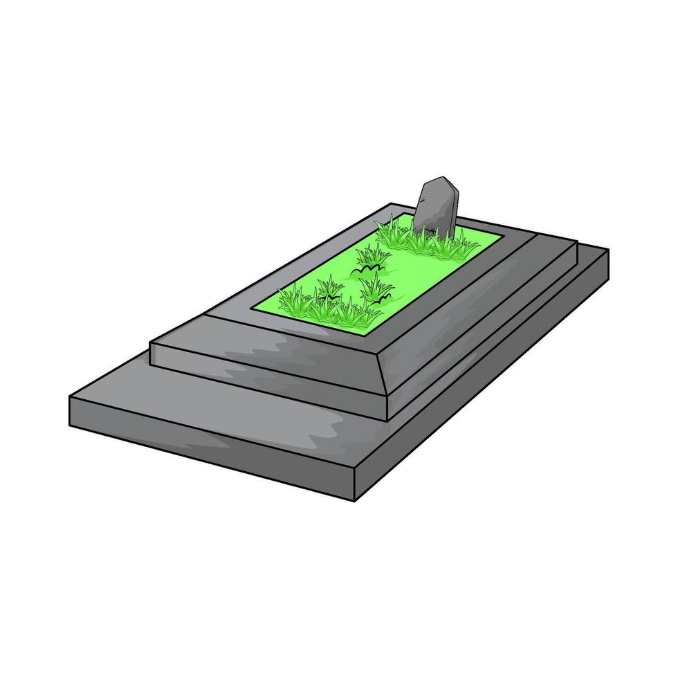 his grave was filled with grass illustration vector