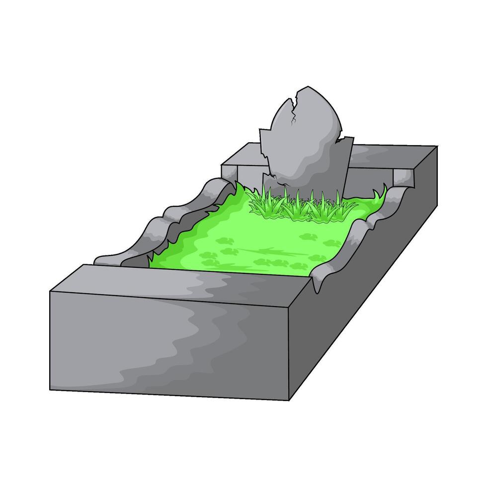 the grave was filled with grass vector