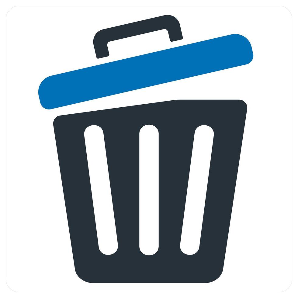 trashbin icon concept in blue color vector