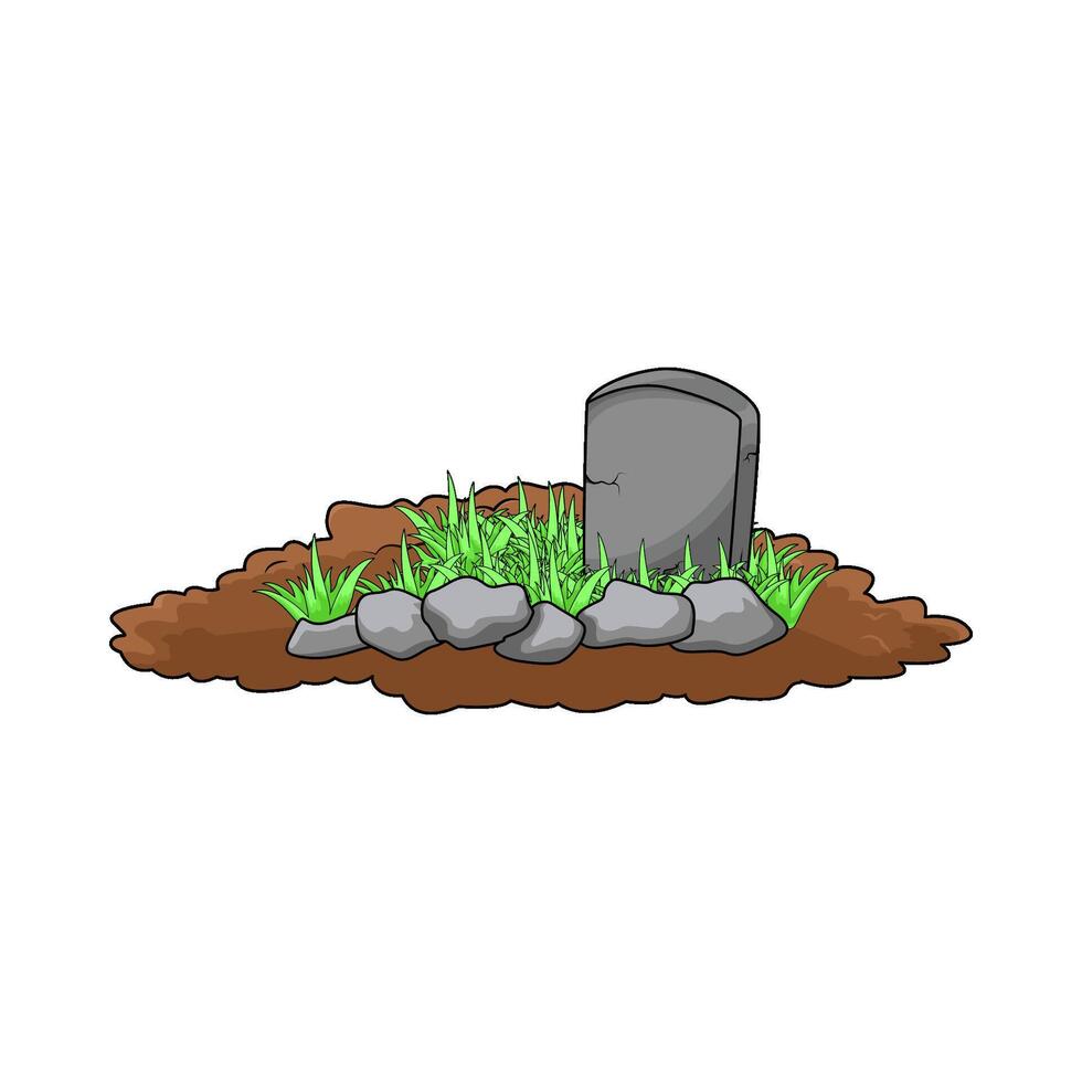 excavated soil in the cemetery vector