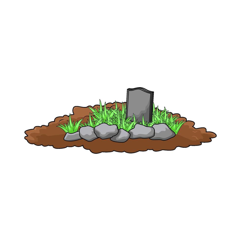 illustration of excavated soil in the cemetery vector