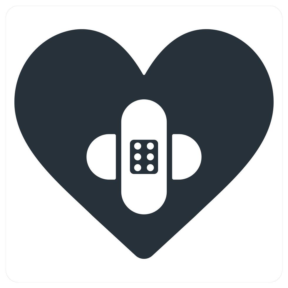 heart care and care icon concept in blue color vector