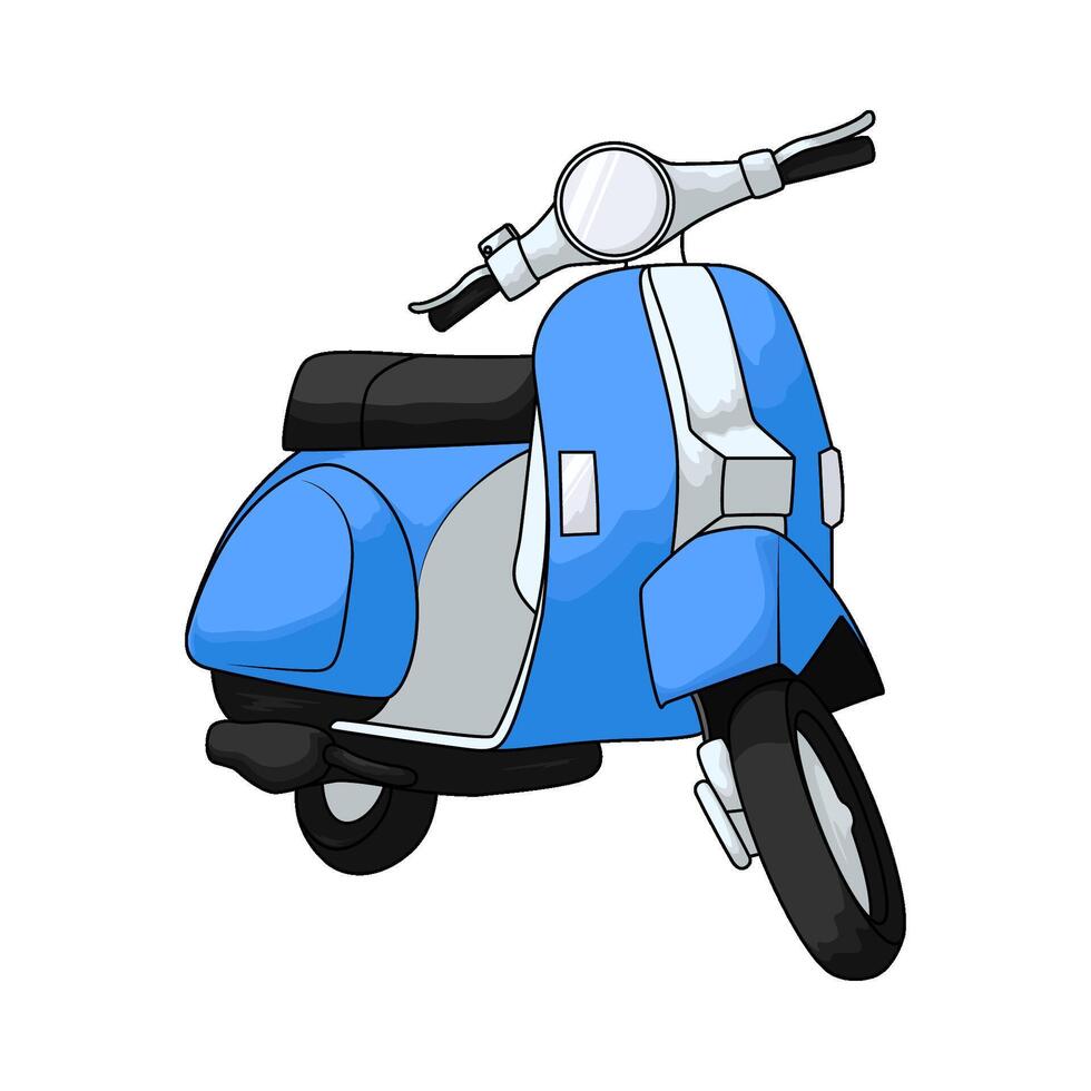 attractive blue scooter vector