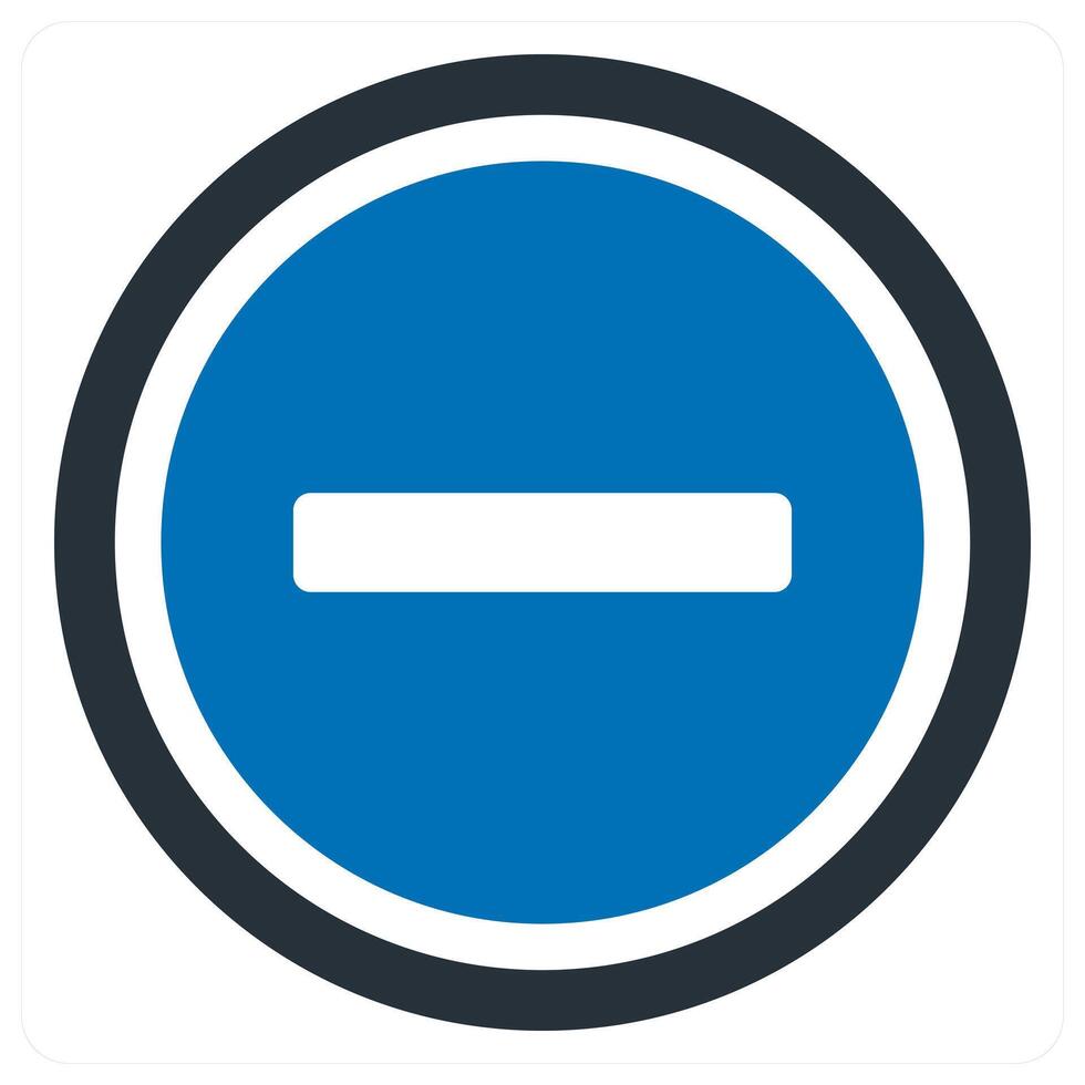 subtract icon concept in blue color vector