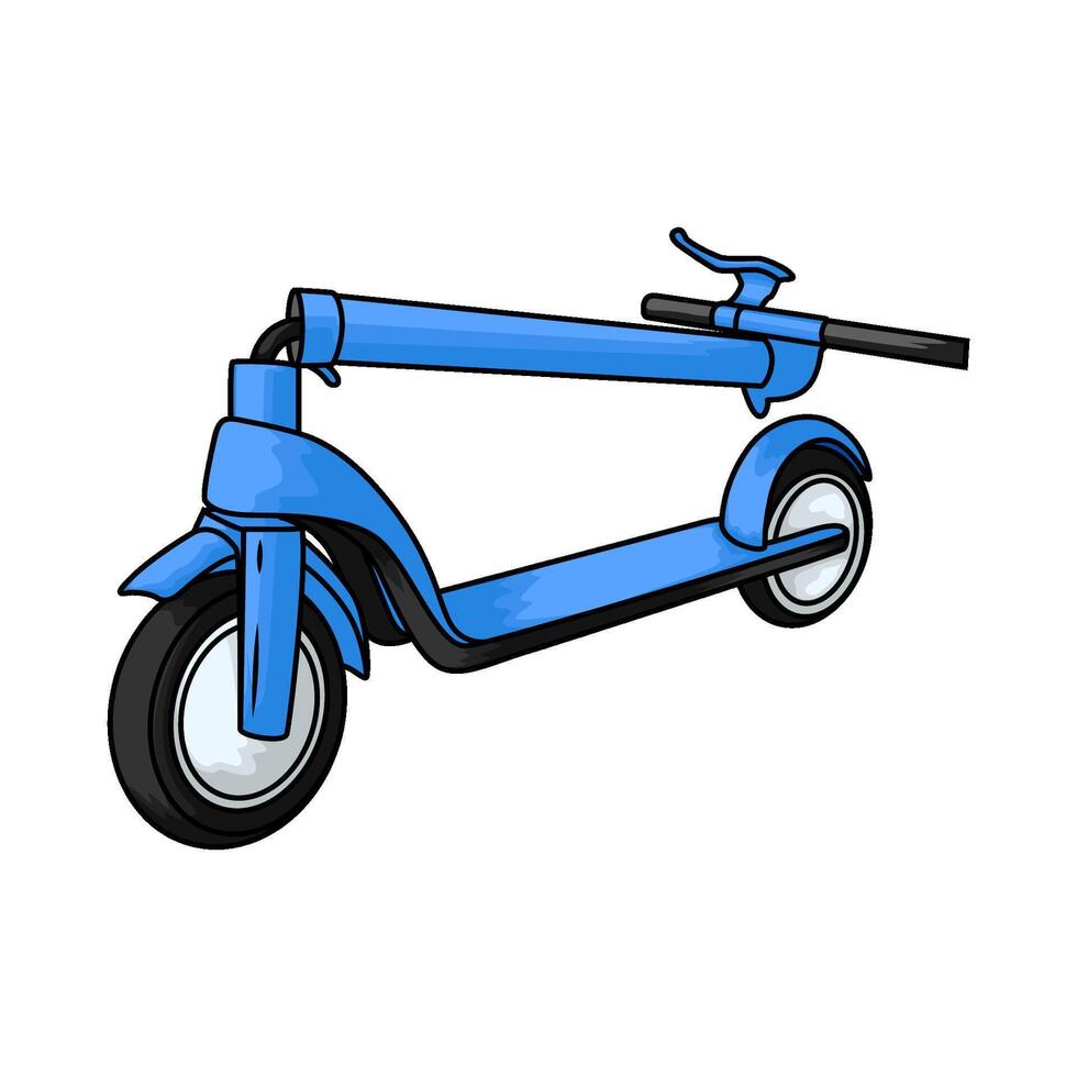 illustration of blue electric scooter vector