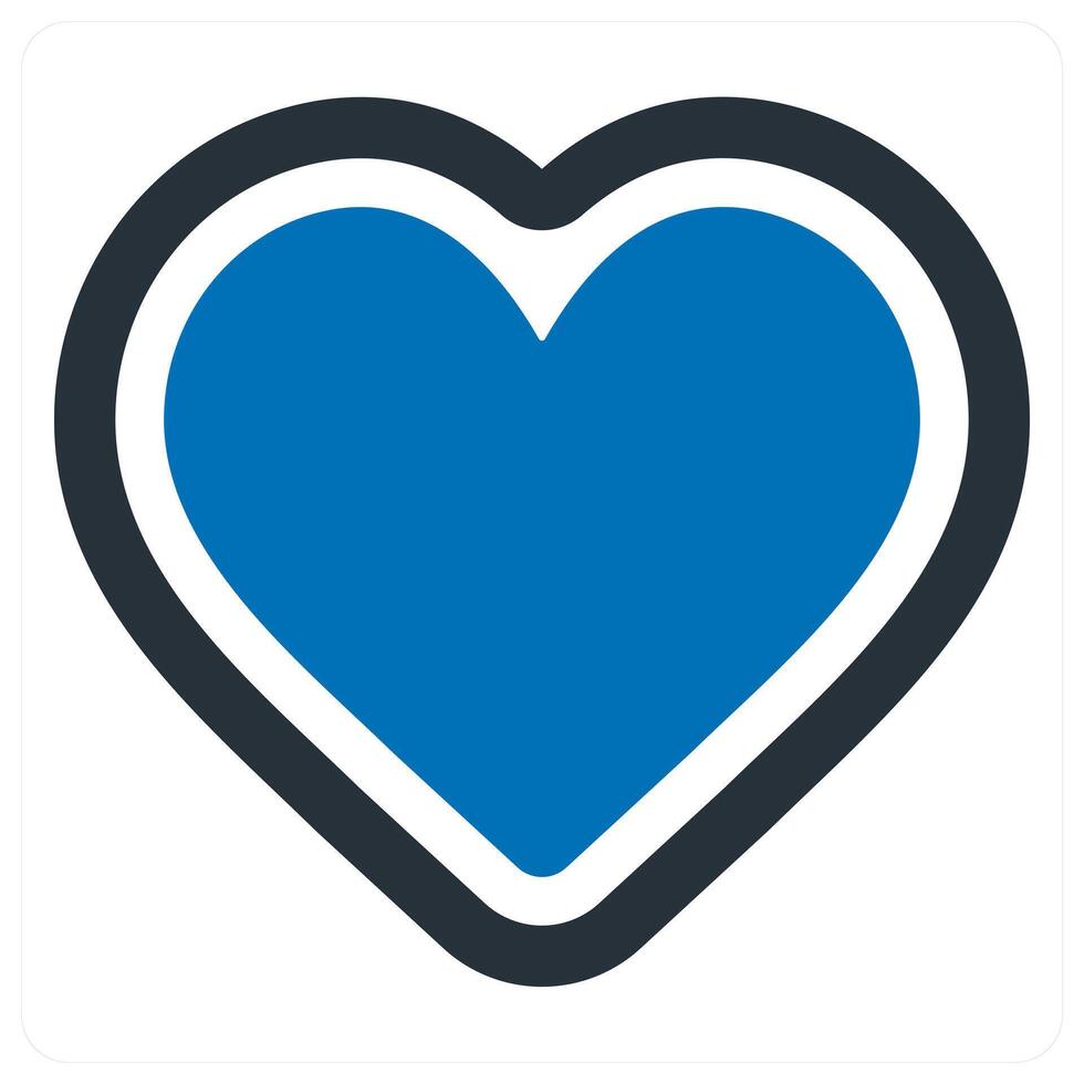 like and heart icon concept in blue color vector