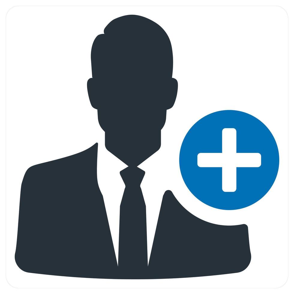 add person icon concept in blue color vector