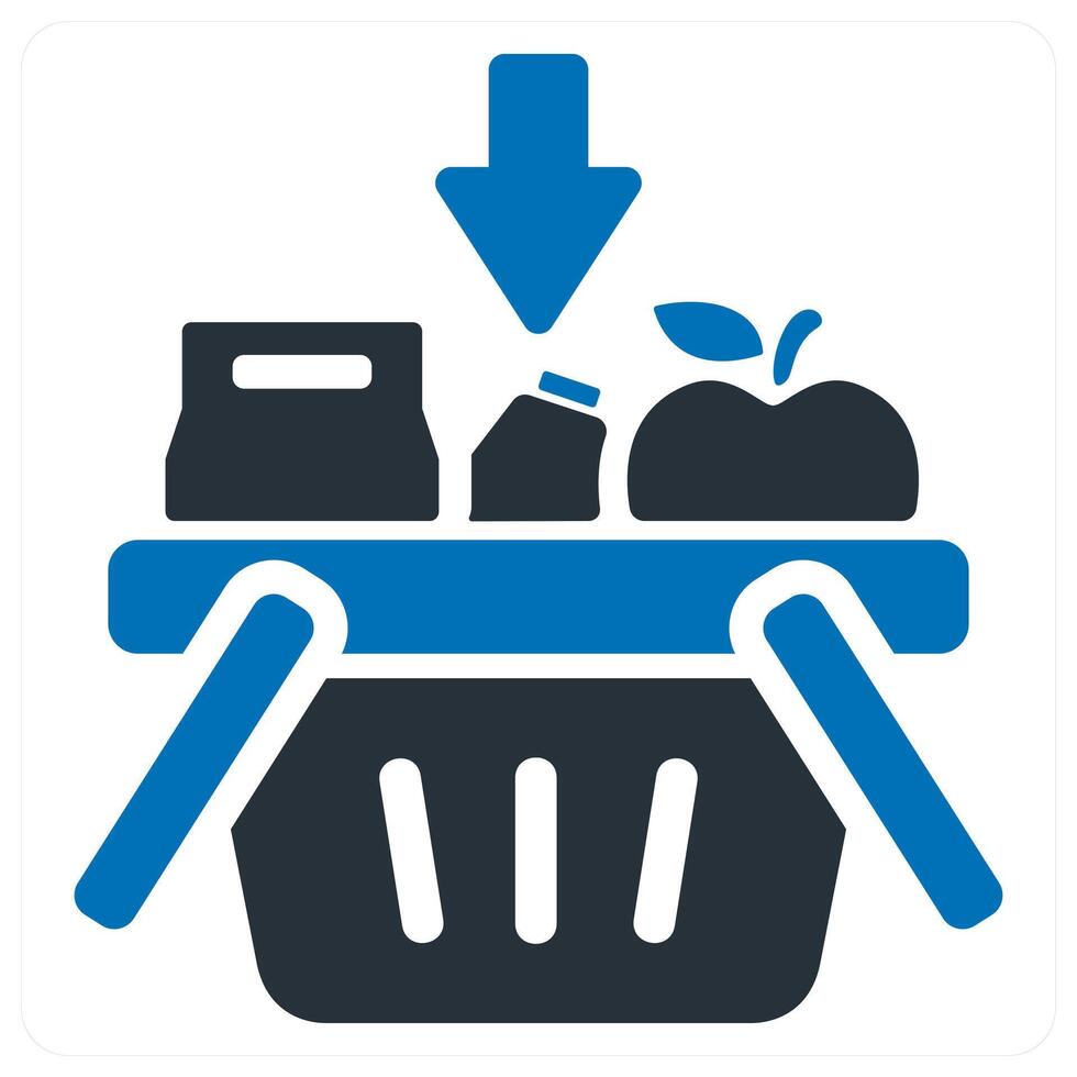 shopping cart icon concept in blue color vector