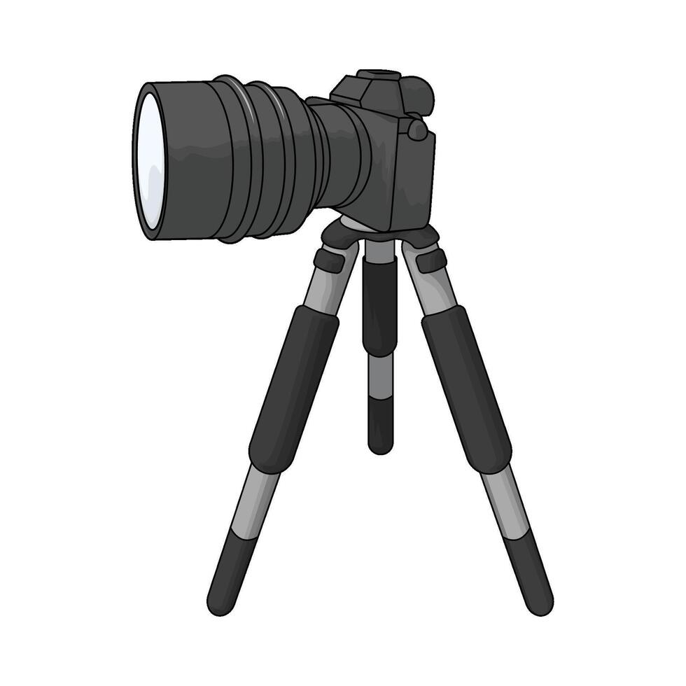 camera on stand vector