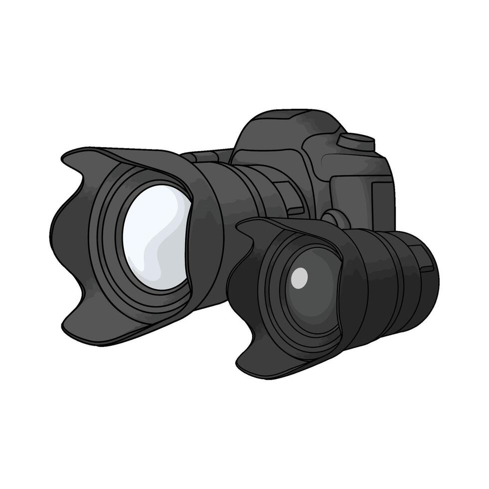 illustration of digital camera with lens vector