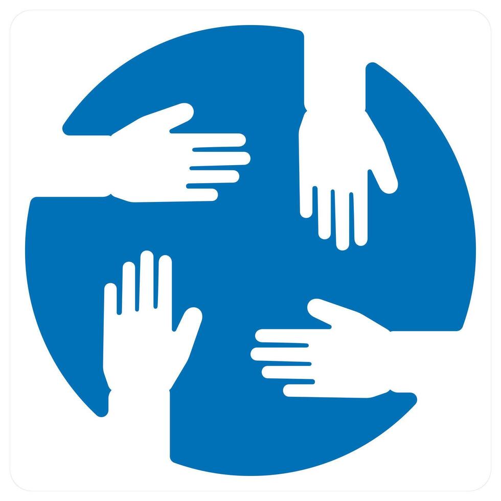 teamwork icon concept in blue color vector