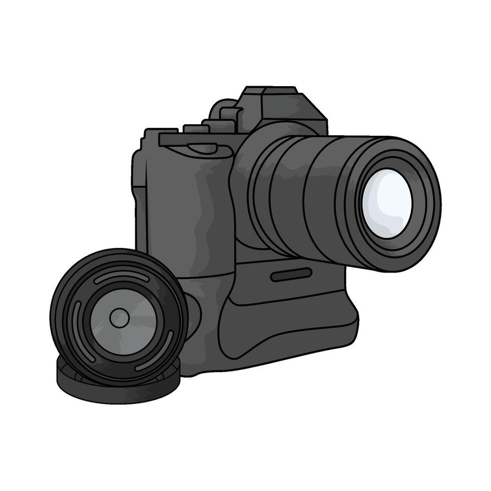illustration of digital camera and lens vector