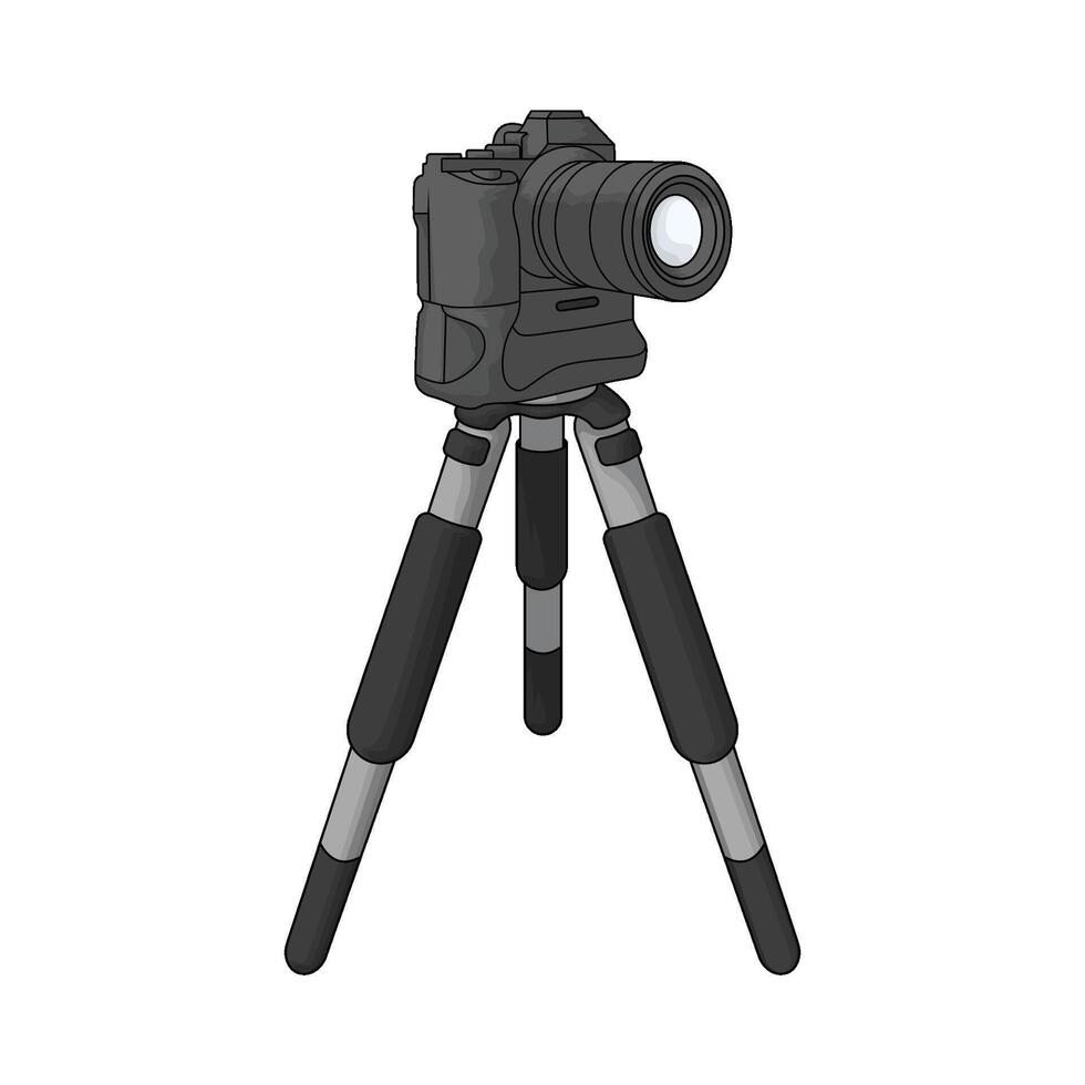 illustration of camera on stand vector