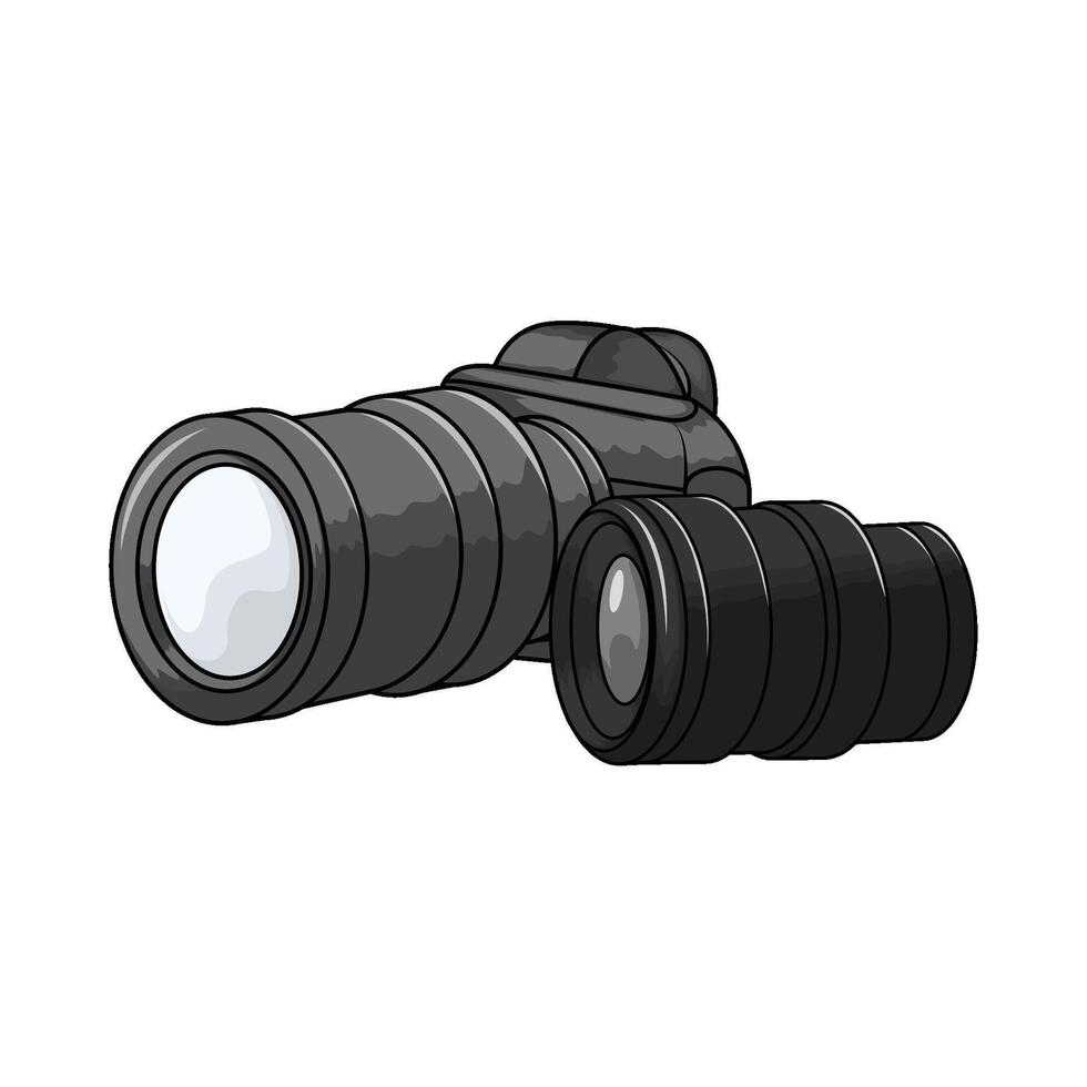 illustration of digital camera and camera lens vector